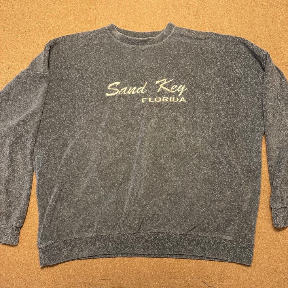 Limit Line Sweatshirt Unisex XL Gray Sand Key Florida Fleece Pullover VintageUSA